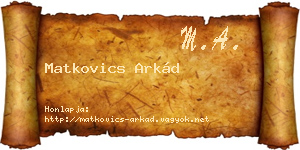 Matkovics Arkád névjegykártya