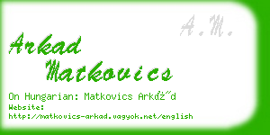 arkad matkovics business card